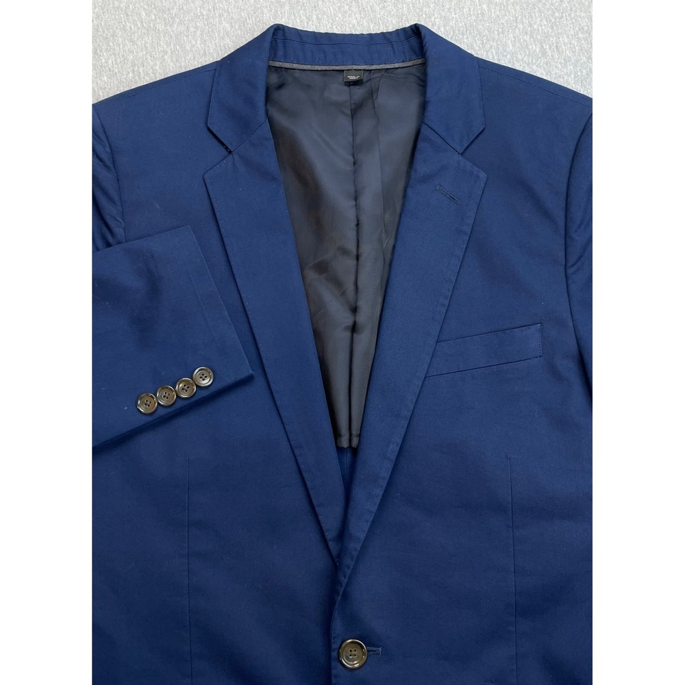 J Crew Blazer Mens 38R Blue‎ Ludlow Larusmiani Italy 100% Cotton 2-Button